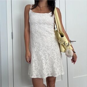 Elegant White Lace Mini Dress